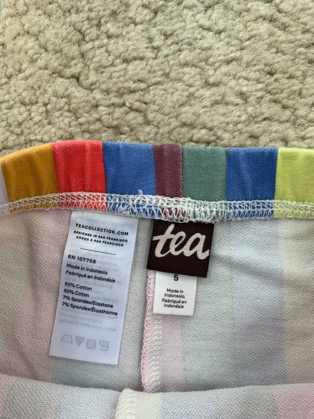Tea Collection Size 5 Colorful Rainbow Stripe Tumble Biker Somersault Shorts - Picture 3 of 4